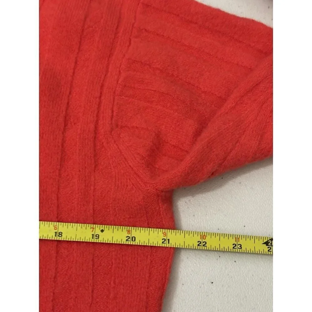 J Crew High Neck Orange Soft Pullover Sweater Wool Blend Size Medium